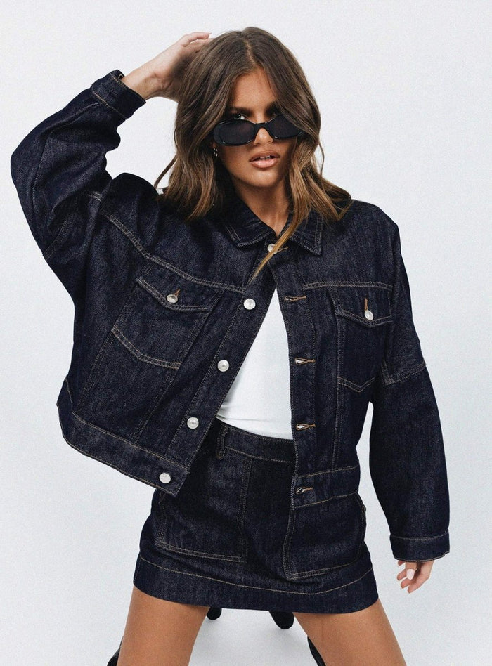 Hughes Ceket - Koyu Yıkama Denim - Phentora