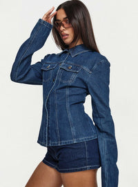 Rider Ceket - Mavi Denim - Phentora