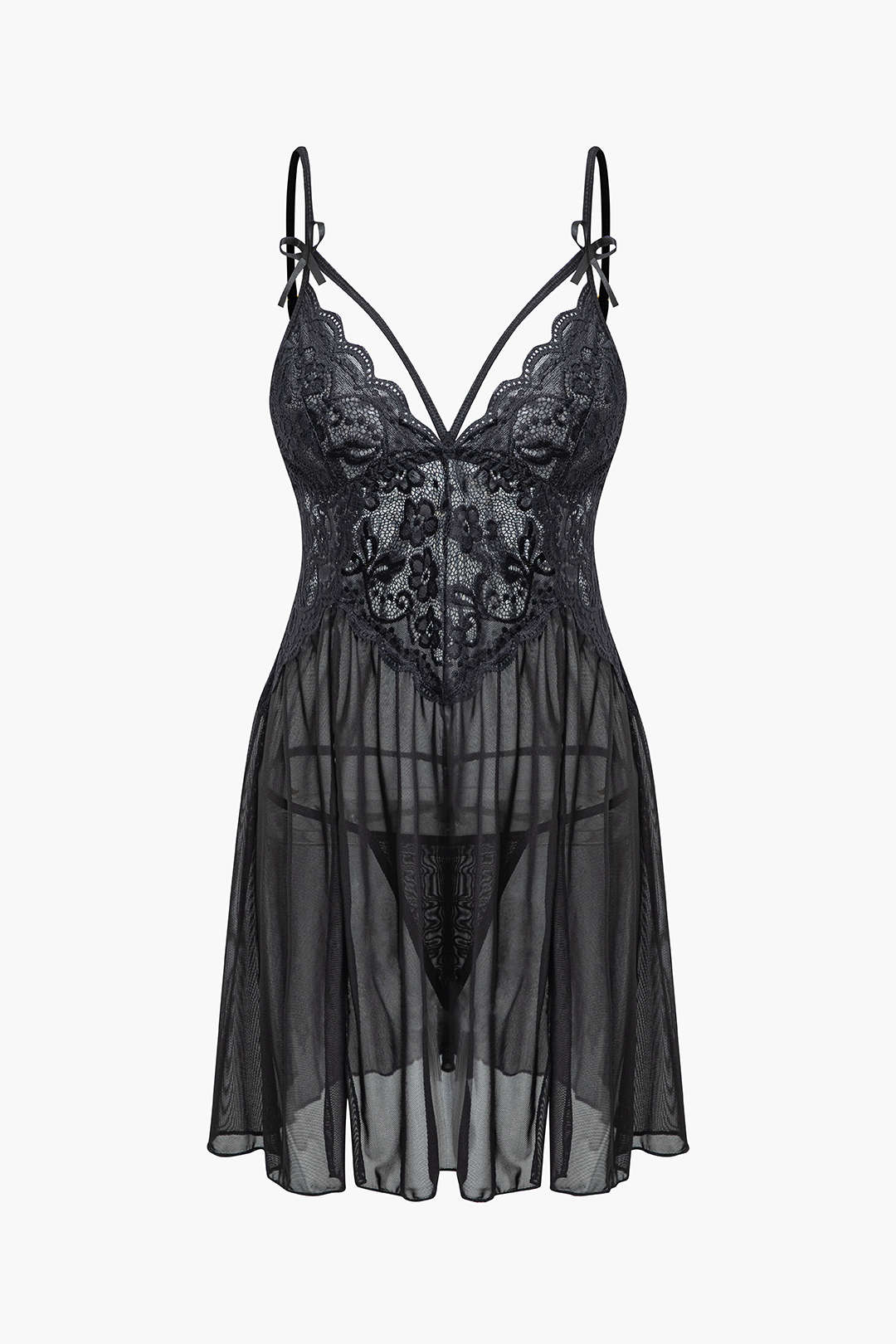 Dantel Şeffaf Nakışlı Bustier Gece Elbisesi - Phentora