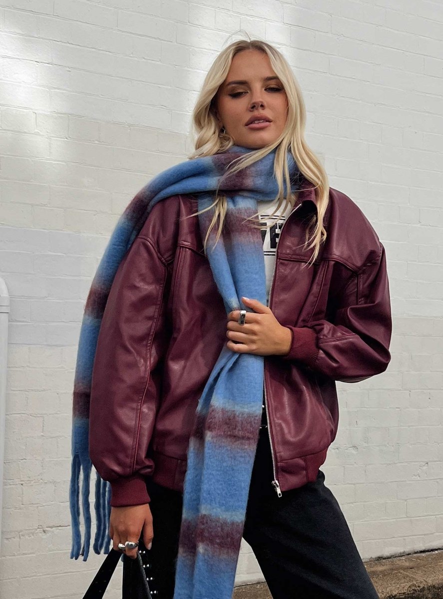 Goldsmith Suni Deri Bomber Ceket - Bordo - Phentora