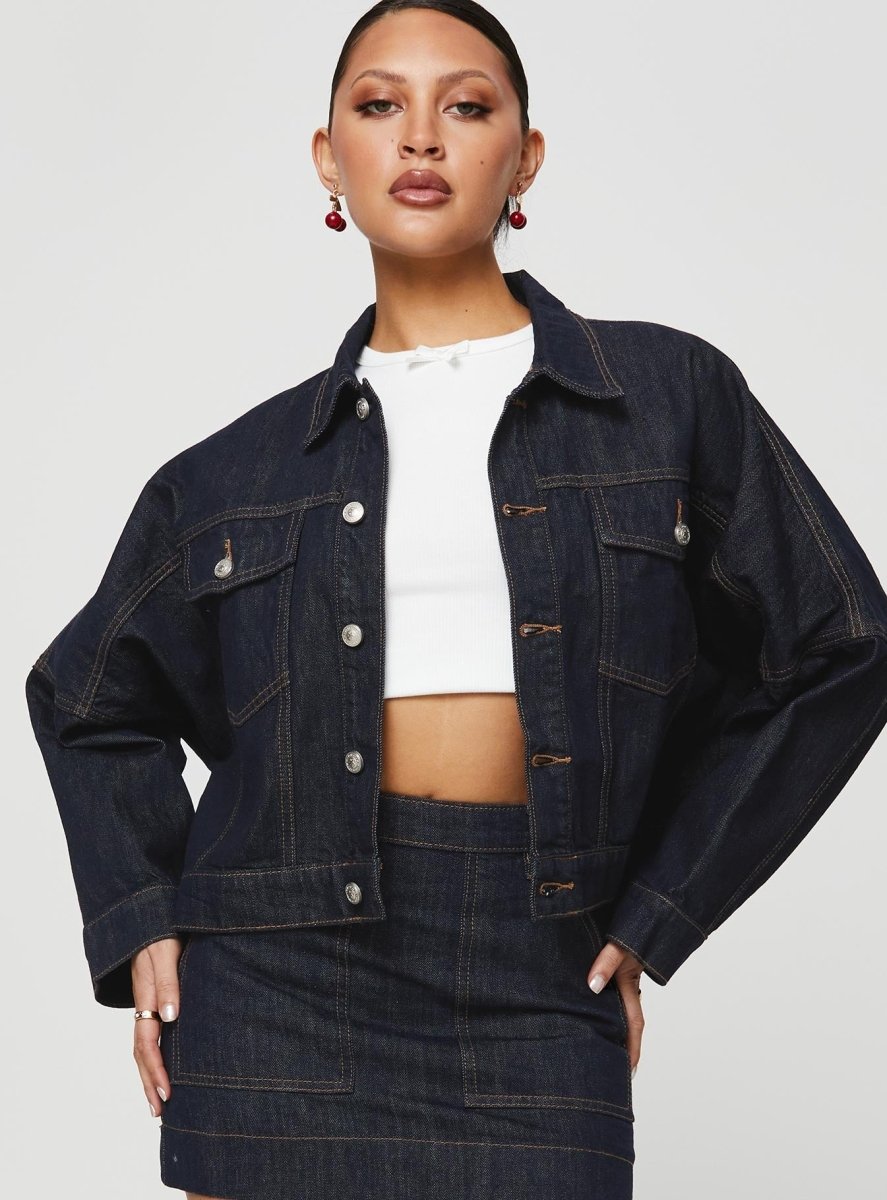 Hughes Ceket - Koyu Yıkama Denim - Phentora