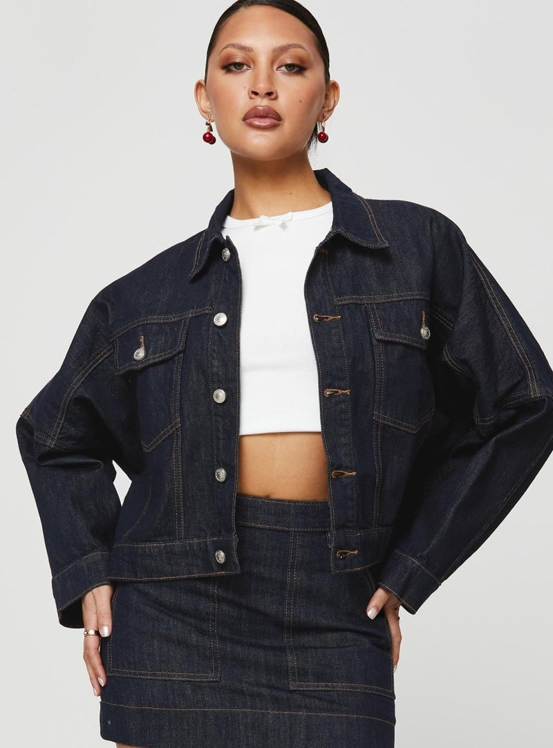 Hughes Ceket - Koyu Yıkama Denim - Phentora