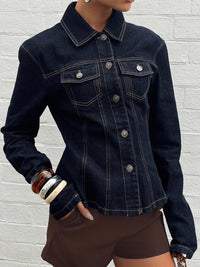 Rider Denim Ceket - Koyu Denim - Phentora