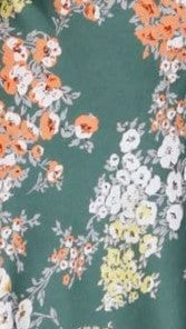 Dreamers Midi Elbise - Yeşil Çiçek Desenli