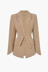 Basic Solid Kemerli Blazer - Phentora