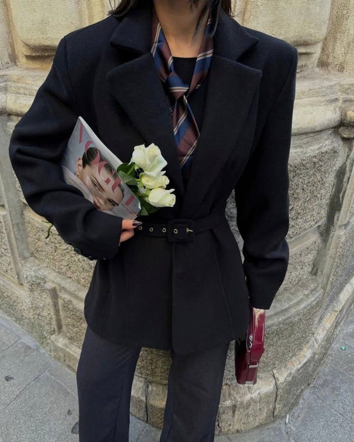 Midnight Kemerli Güç Blazer Ceket - Phentora