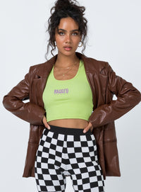 Morrison Suni Deri Blazer - Kahverengi - Phentora