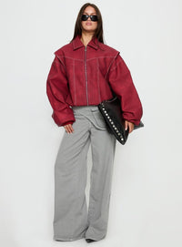 Vista Bomber Ceket - Kızıl (Crimson) - Phentora
