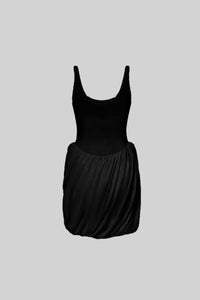 Mini Elbise - Yırtmaç Detaylı - Siyah - Phentora