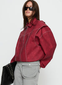 Vista Bomber Ceket - Kızıl (Crimson) - Phentora