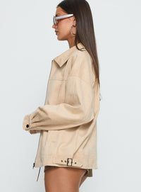 Goldsmith Suni Süet Bomber Ceket - Bej - Phentora