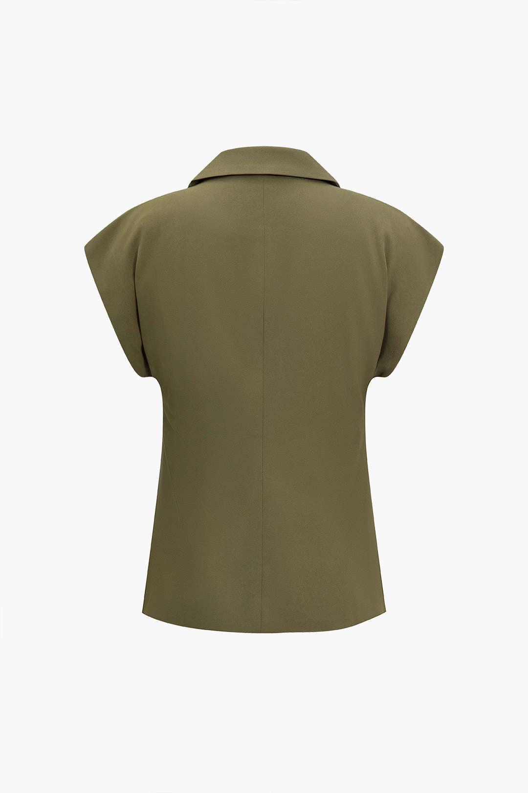 Olive Grace Sleeveless Blazer - Phentora