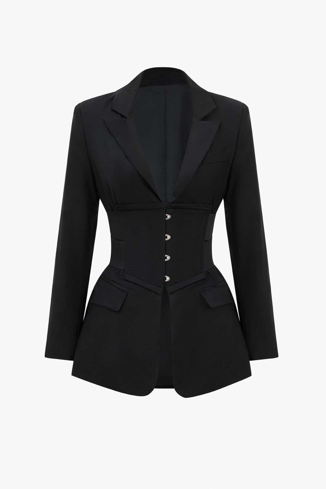Düğmeli Notched Yaka Blazer - Phentora