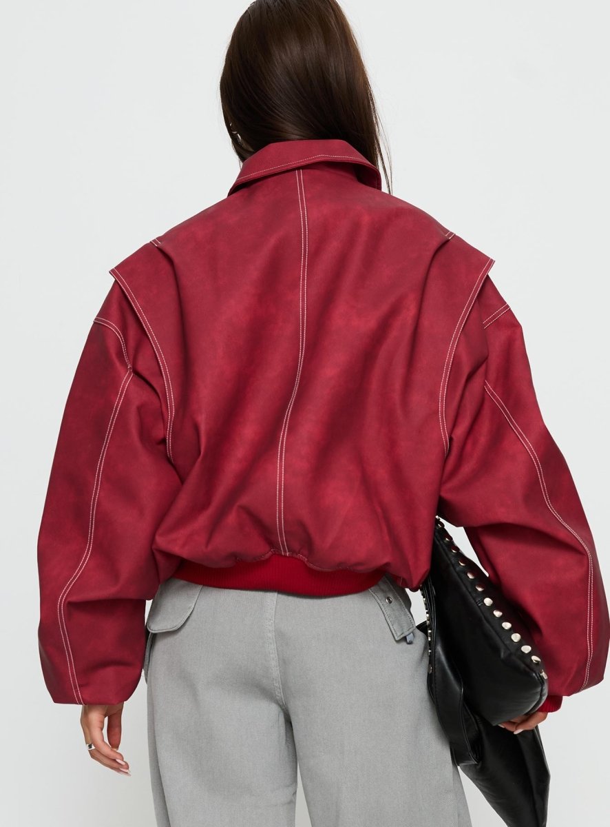 Vista Bomber Ceket - Kızıl (Crimson) - Phentora