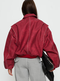 Vista Bomber Ceket - Kızıl (Crimson) - Phentora