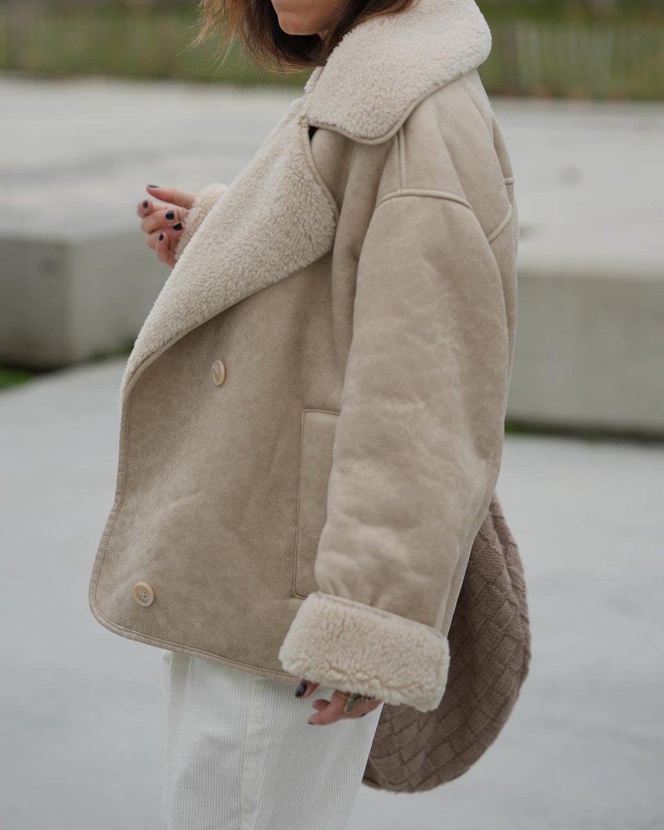 Lila - Espresso Vintage Deri Ceket - Phentora