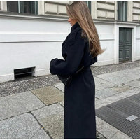 Klasik Kruvaze Yün Trençkot - Phentora