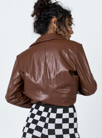 Morrison Suni Deri Blazer - Kahverengi - Phentora
