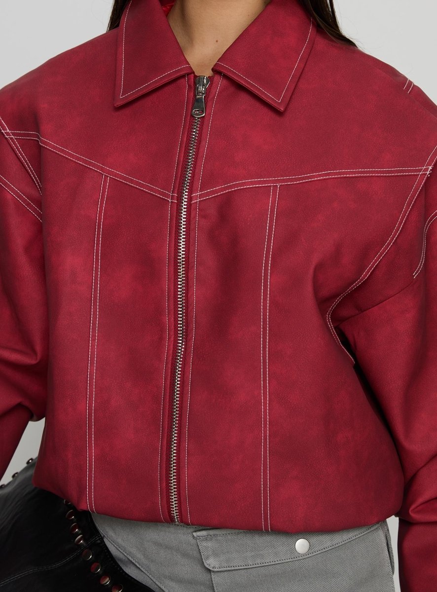 Vista Bomber Ceket - Kızıl (Crimson) - Phentora