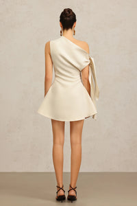 Calwa Asimetrik One Shoulder İspanyol Paça Mini Elbise