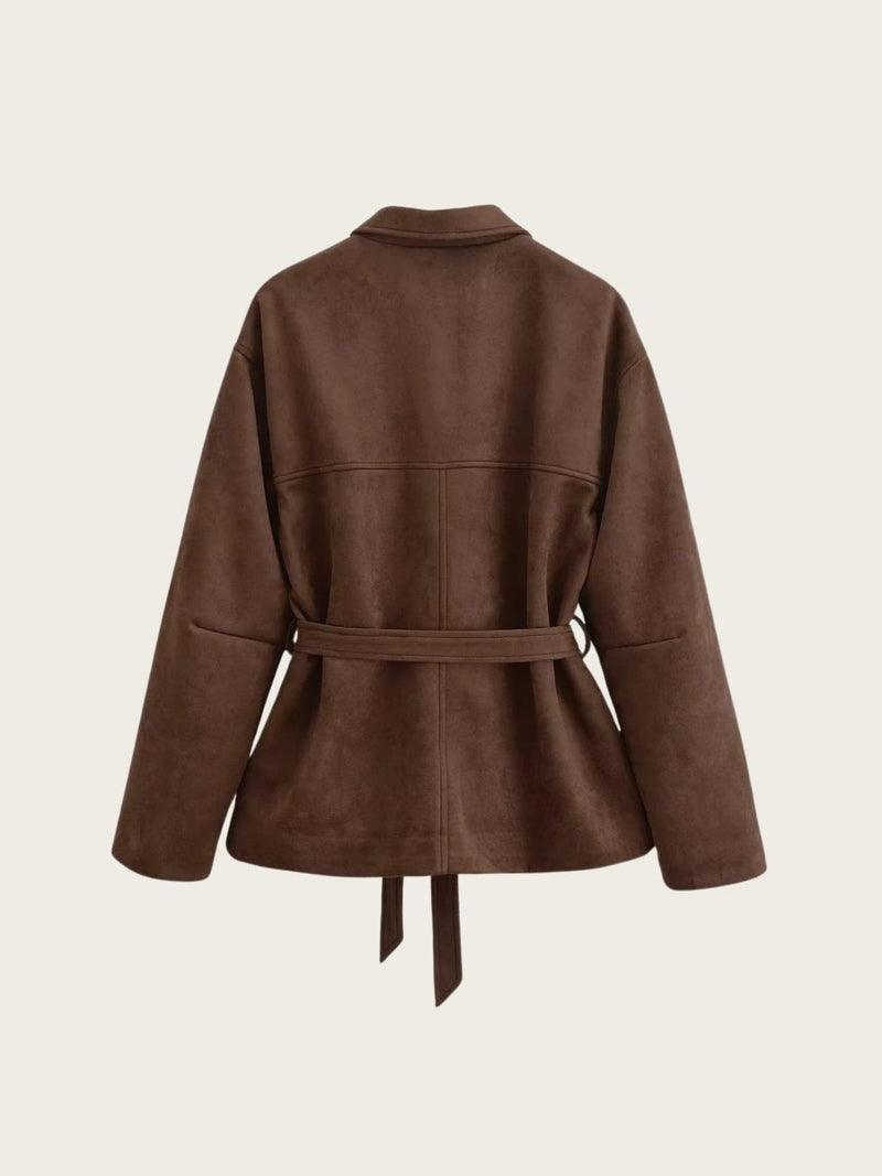 Willow Kemerli Süet Görünümlü Ceket - Phentora