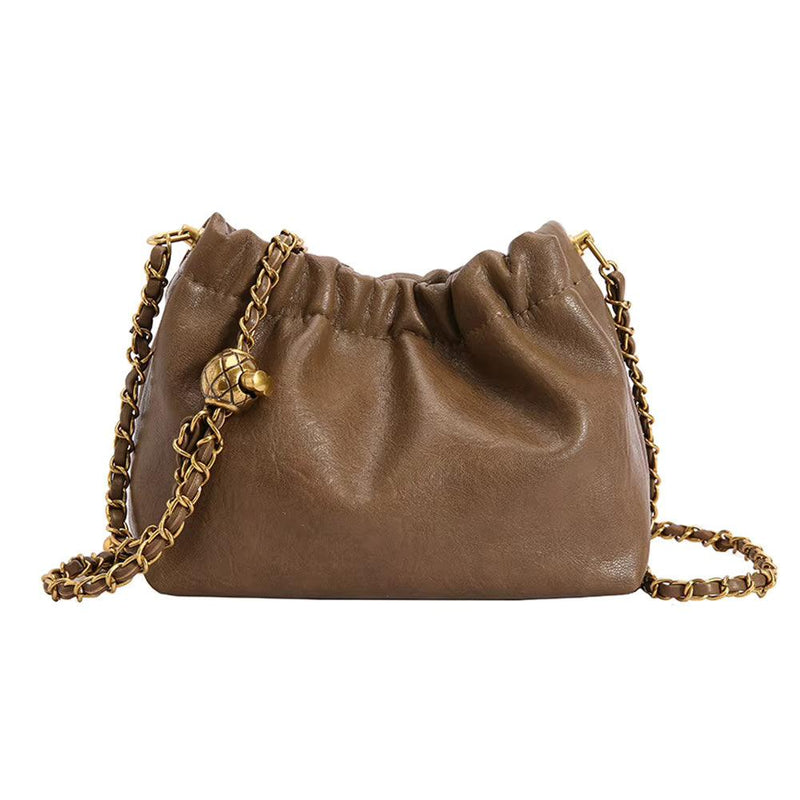 Vintage Zincir Detaylı Soft Clutch Çanta - Phentora