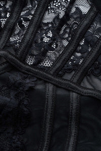 Tül ve Dantelli Büstiyer Korse Bodysuit - Phentora