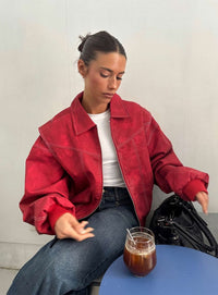 Vista Bomber Ceket - Kızıl (Crimson) - Phentora