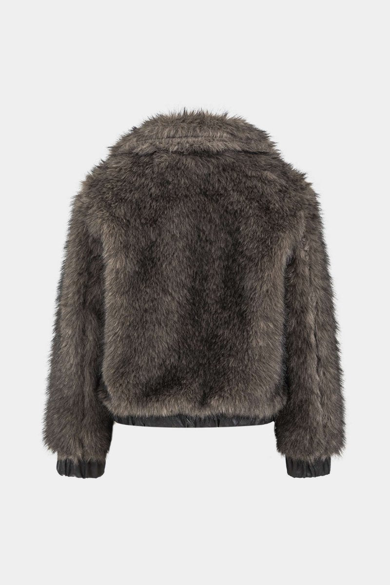 Siyah Edge Suni Kürk Bomber Ceket - Phentora