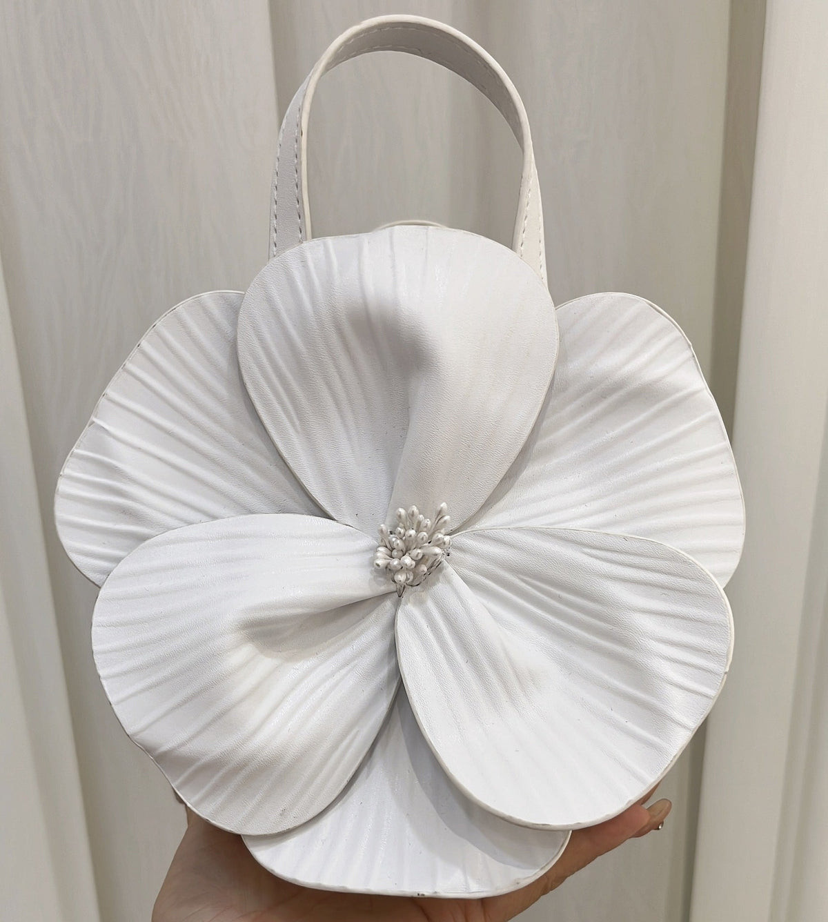 Şık 3D Petal Çiçek Düz Renk Yaka Çanta - Phentora