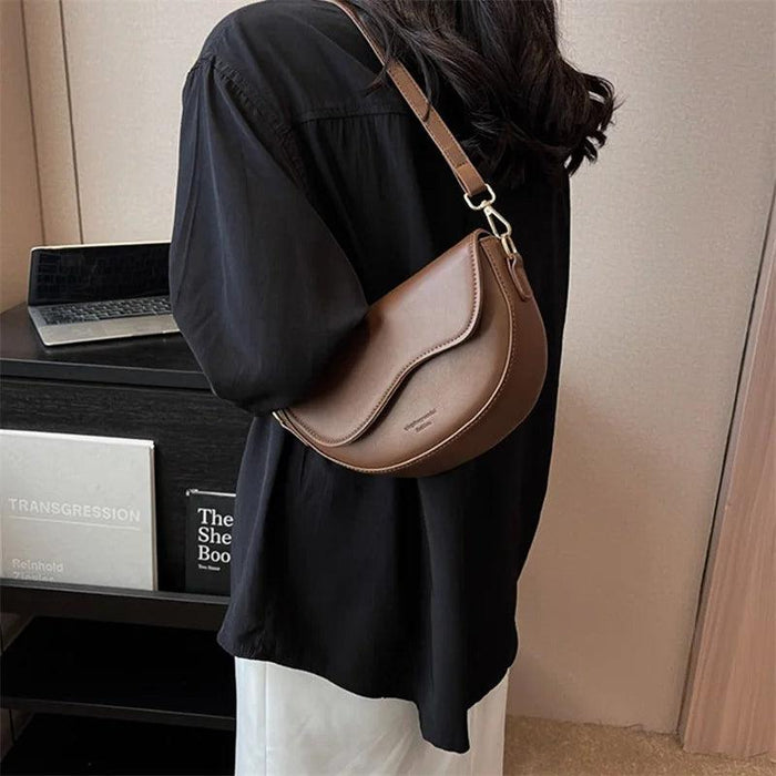 Minimalist Dalga Deri Crossbody Çanta - Phentora