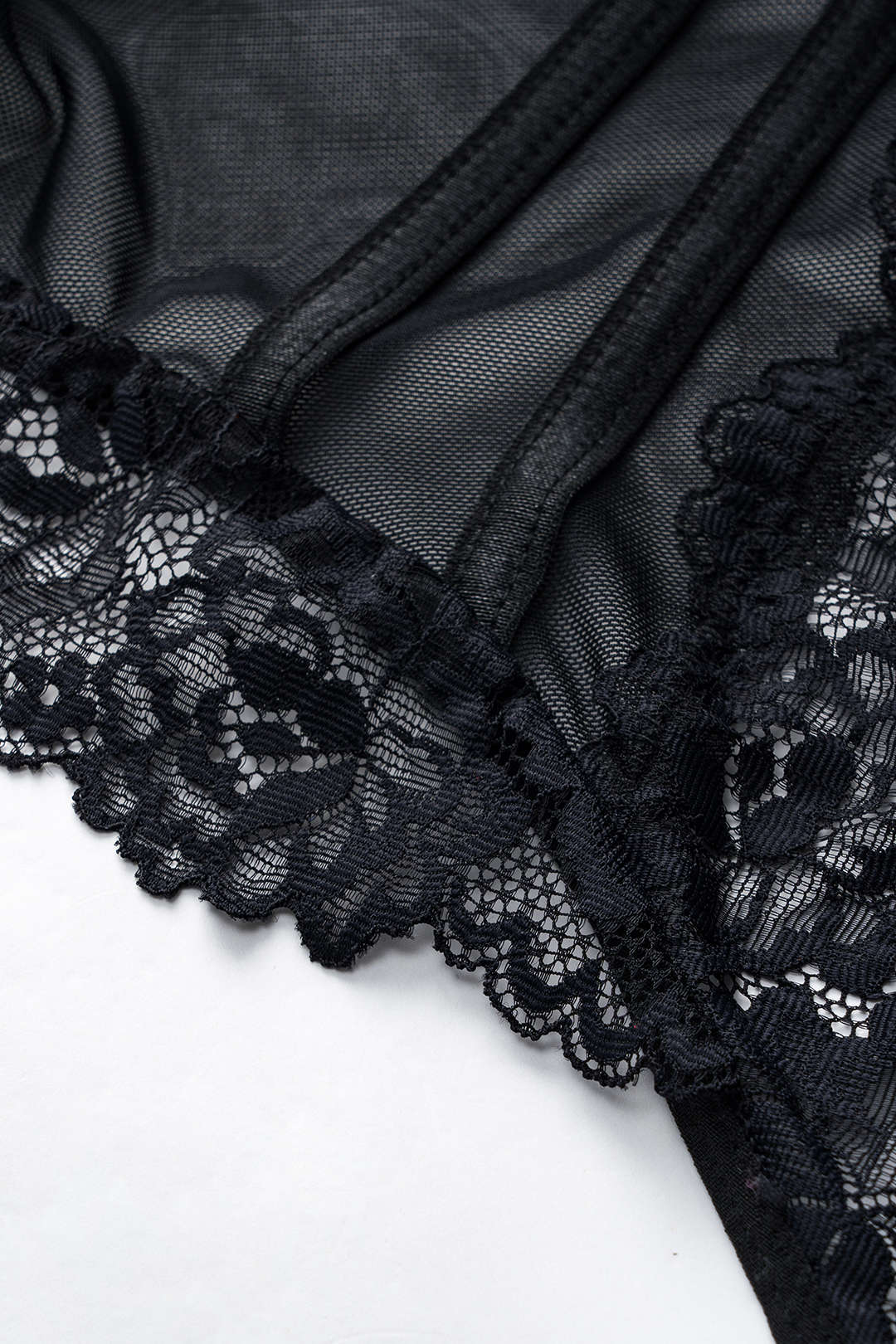 Tül ve Dantelli Büstiyer Korse Bodysuit - Phentora