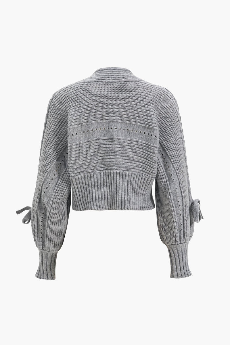 Buttoned Fitilli Triko Cropped Hırka - Phentora