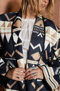 Nomadic Pattern Bol Kesim Ceket - Phentora