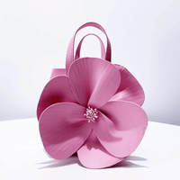 Şık 3D Petal Çiçek Düz Renk Yaka Çanta - Phentora