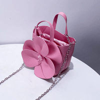 Şık 3D Petal Çiçek Düz Renk Yaka Çanta - Phentora