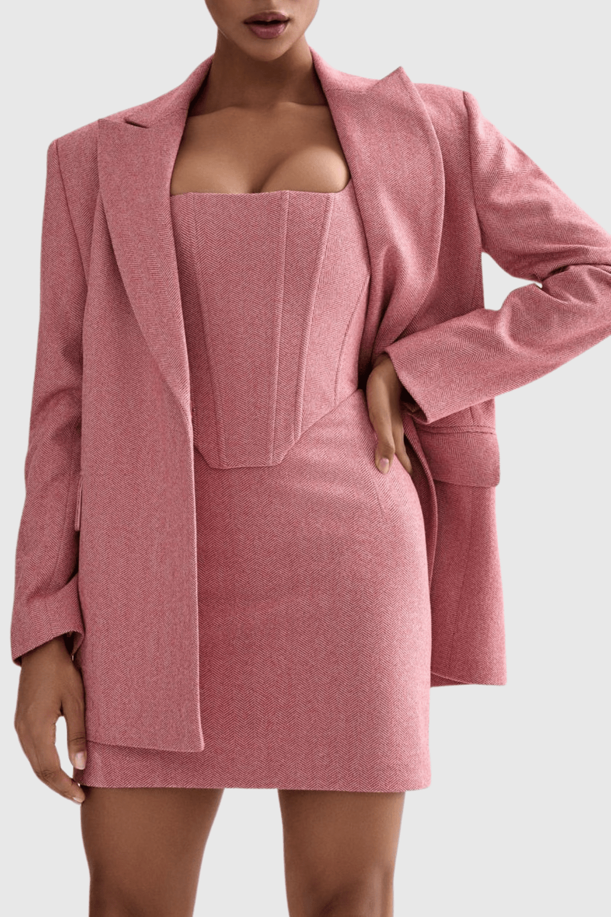Armenb Korse Etek Three Piece Takım - Pembe - Phentora