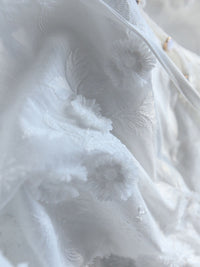 Oversize Semi - Sheer Embroidered Çiçek Desenli Bluz - Phentora