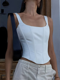 Fildişi Glow Tied Crop Korse Üst - Phentora