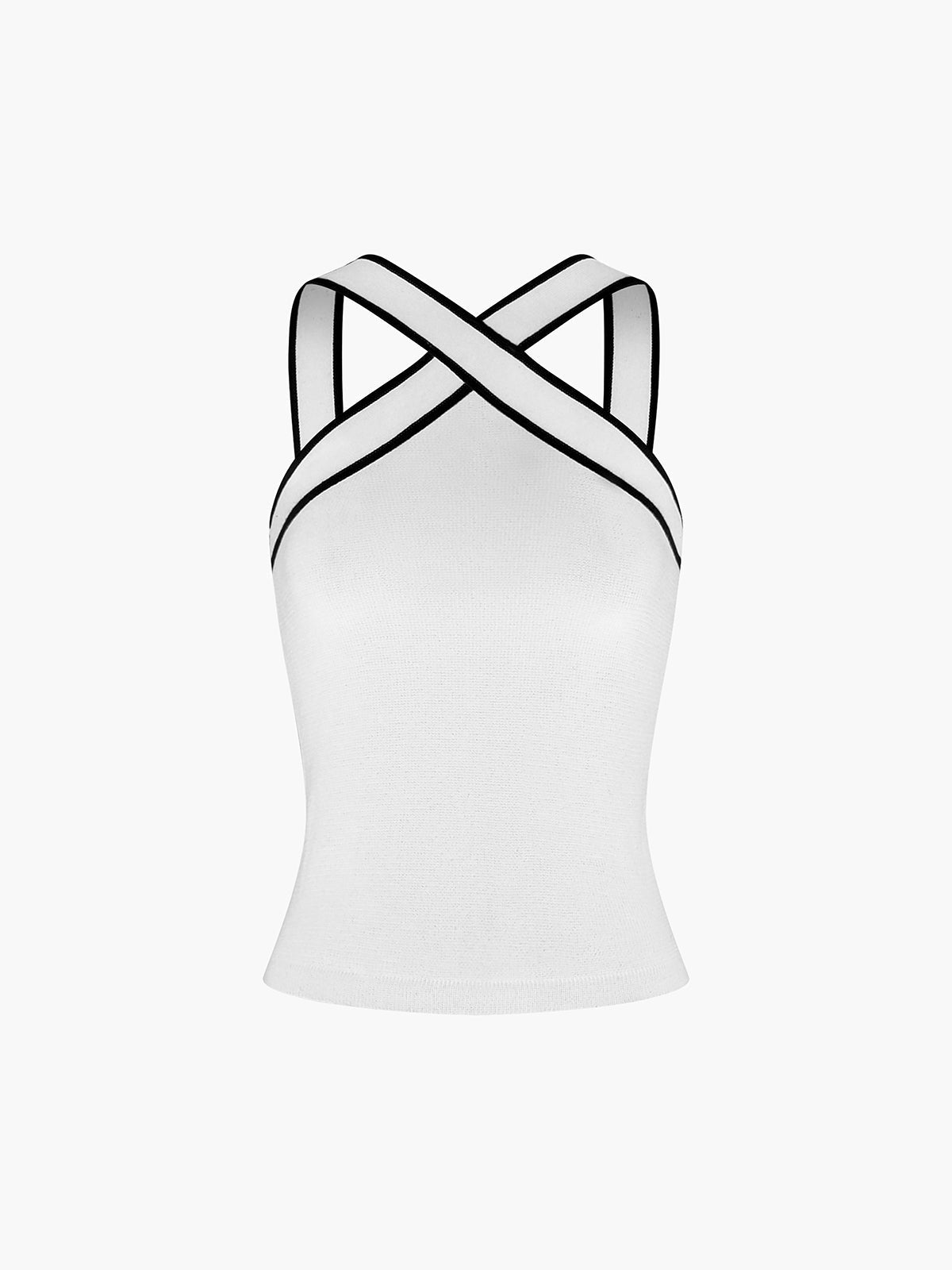 Contrast Trim Strap Triko Üst - Phentora