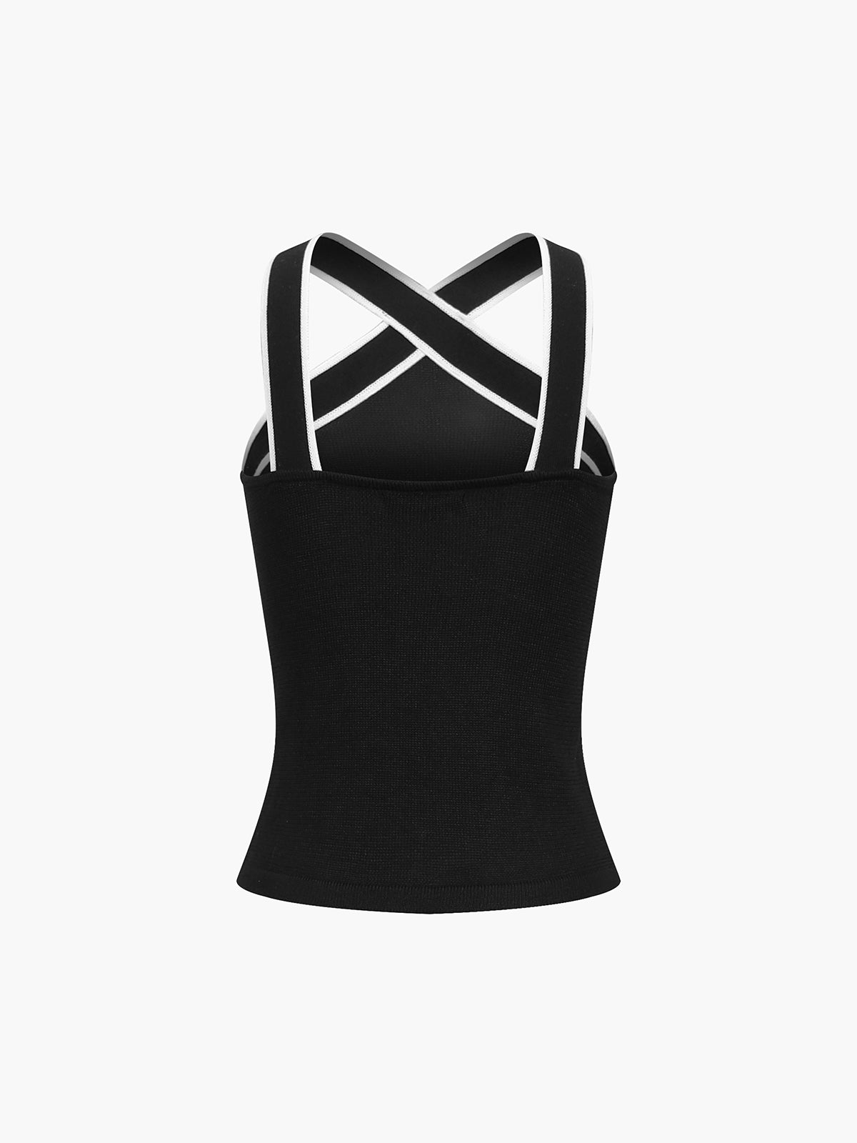 Contrast Trim Strap Triko Üst - Phentora