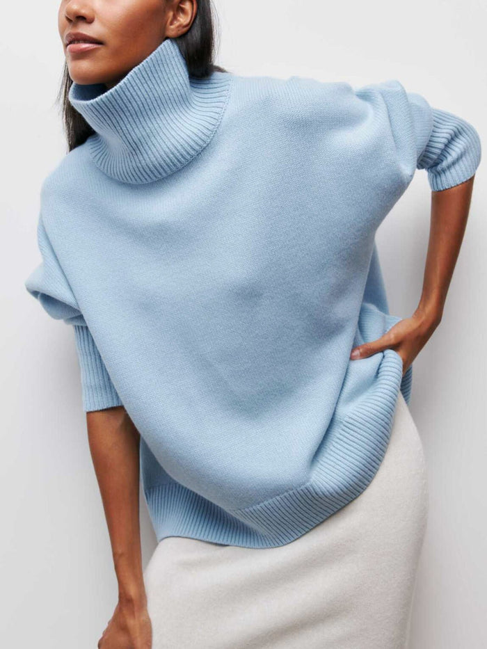 Oversize Fitilli Boğazlı Kazak - Phentora