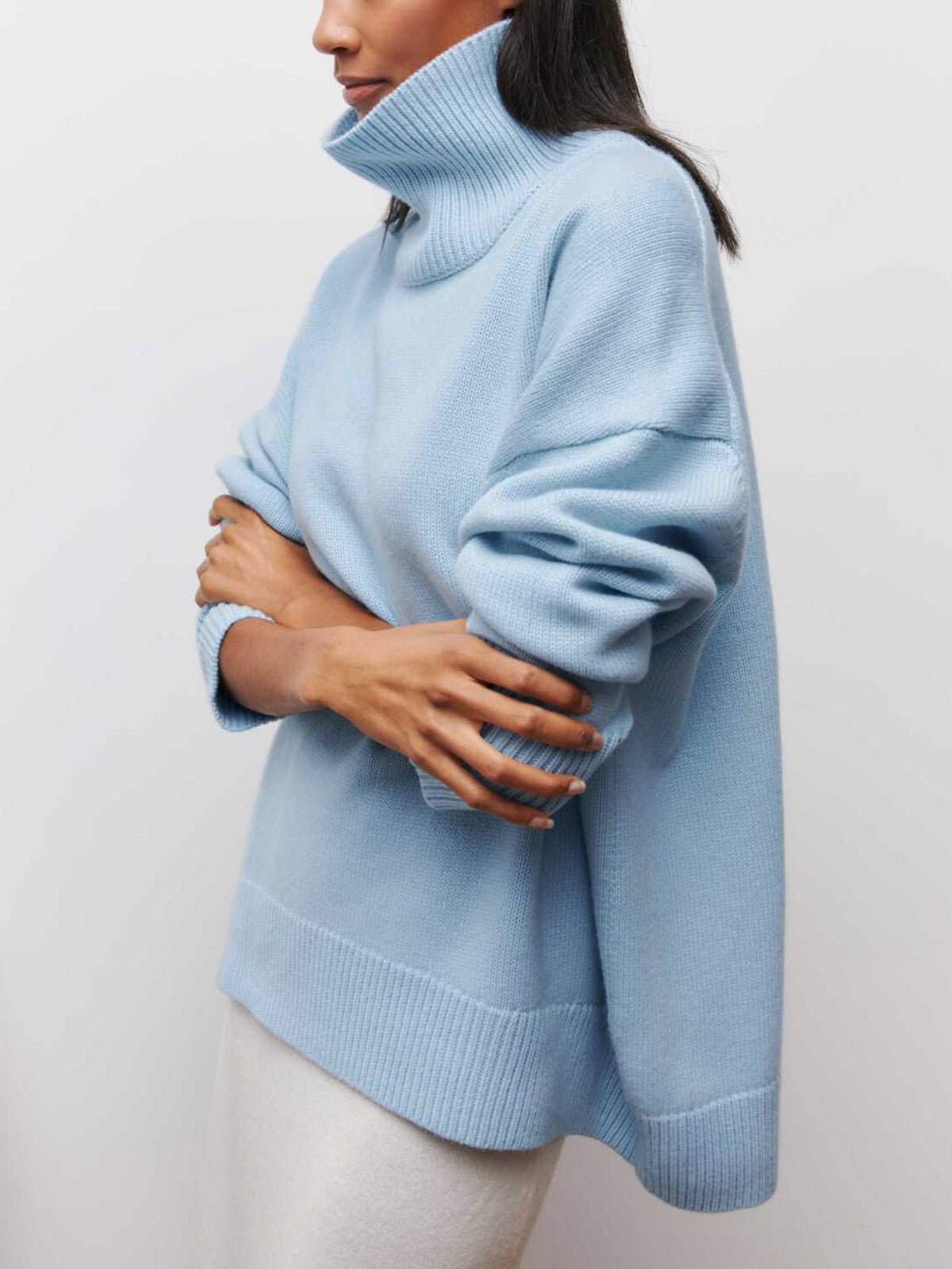 Oversize Fitilli Boğazlı Kazak - Phentora