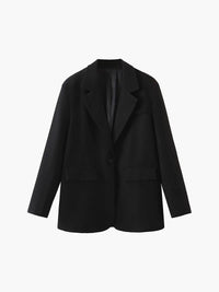 Siyah Klasik Bol Kesim Blazer Ceket - Phentora