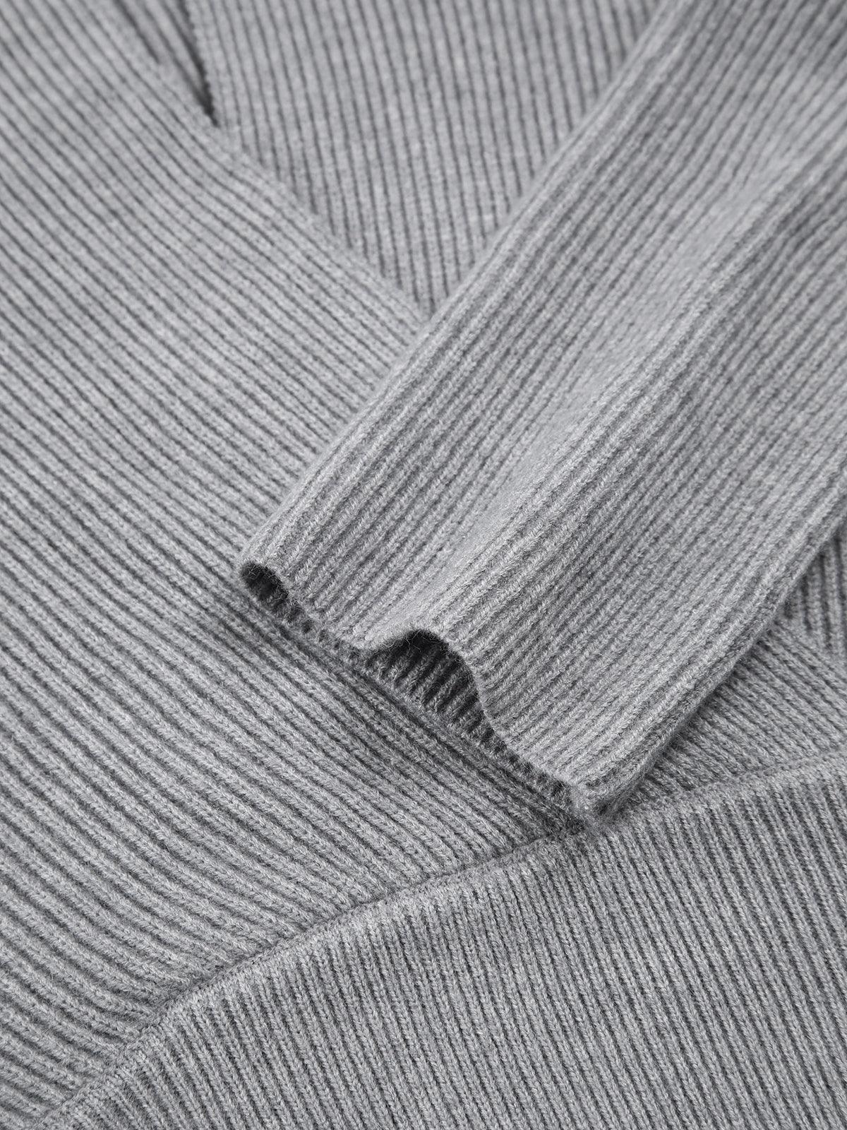 Gri Kuşak Detaylı Minimalist Triko Kazak - Phentora