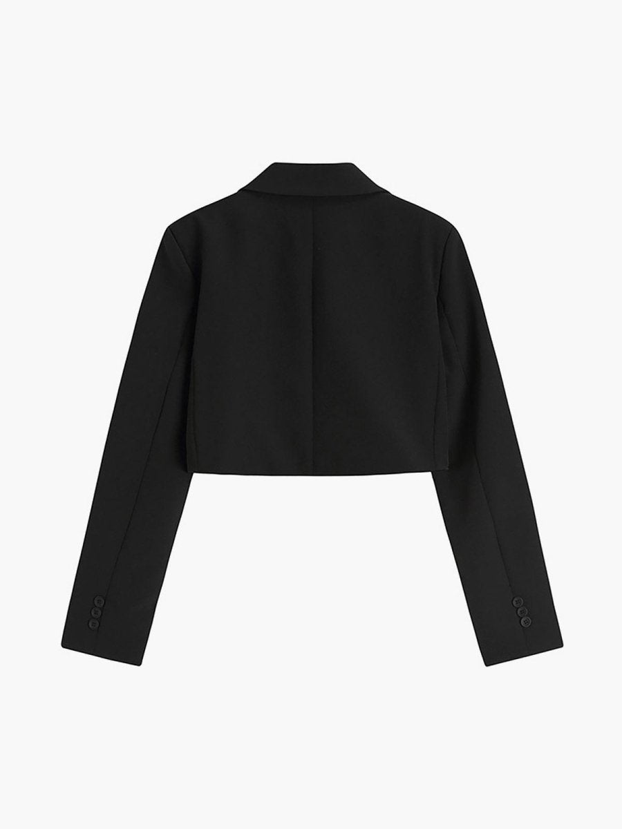Siyah Kısa Blazer Ceket - Phentora