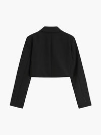 Siyah Kısa Blazer Ceket - Phentora