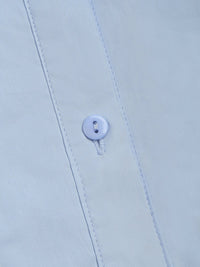 Baby Mavi Open Collar Double Layer Crop Gömlek - Phentora