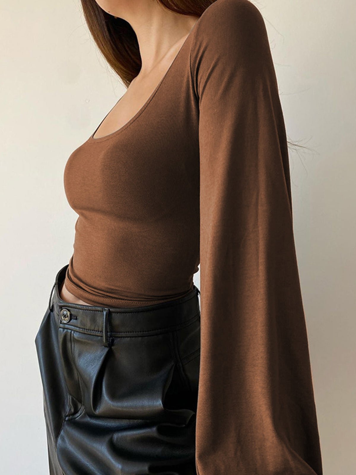 Puff Sleeve Kare Yaka Bluz - Phentora