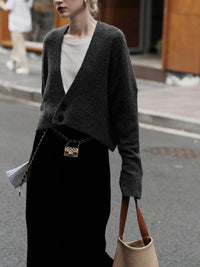 Düğmeli Slouchy Hırka - Phentora